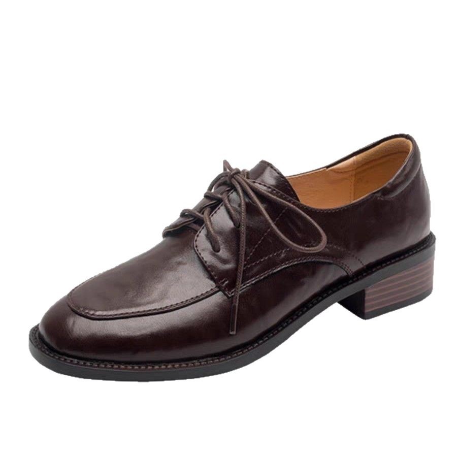 Womens Large-size Leather Shoes With A Round Toe And Cowhide Upper foto 3