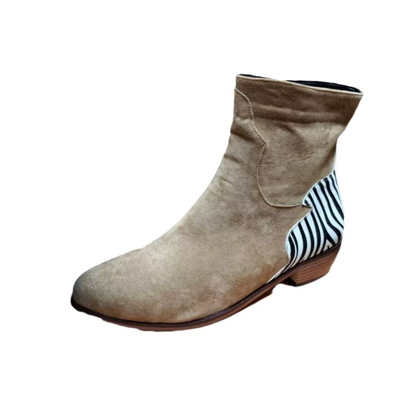 Pointed-toe Chunky Low-heel Side-zip Ankle Boots For Women foto 3