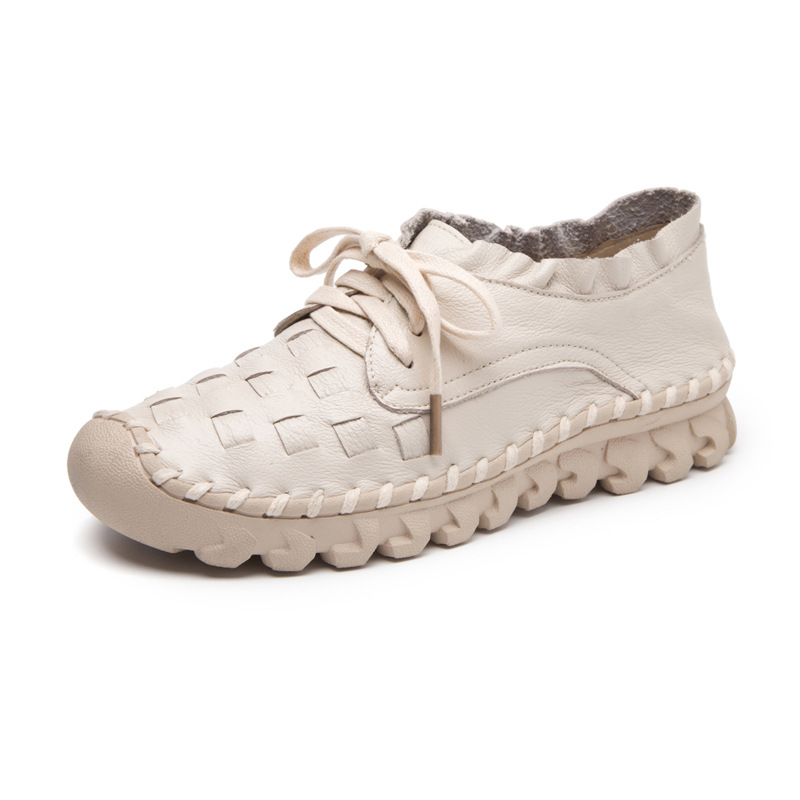 Womens Genuine Leather Casual Low-heeled Flats foto 2