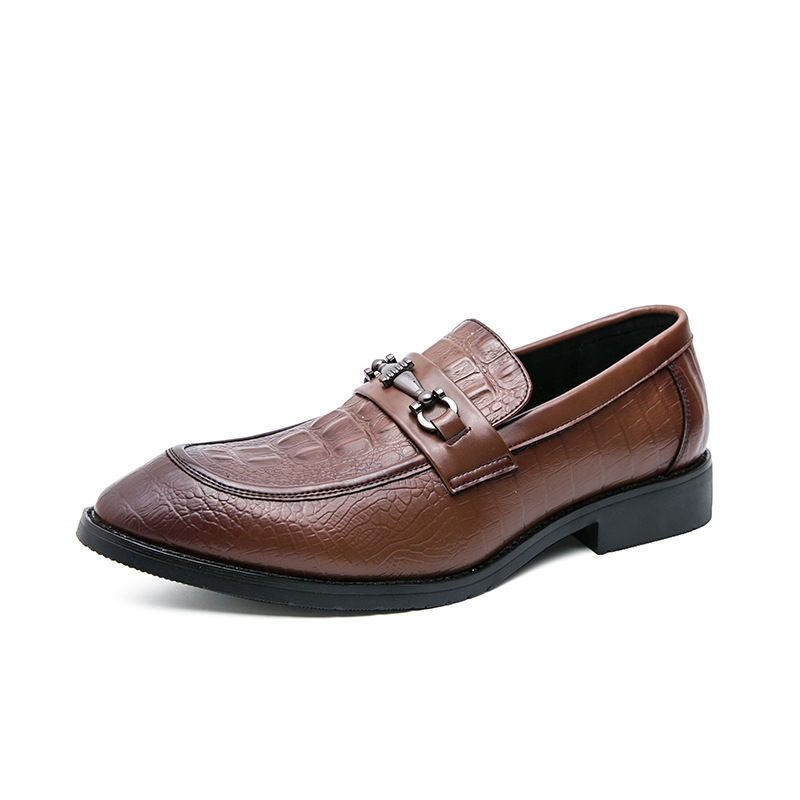 Business Formal Wear Slip-on Leather Shoes 46 Pointed Wedding Groom's Shoes