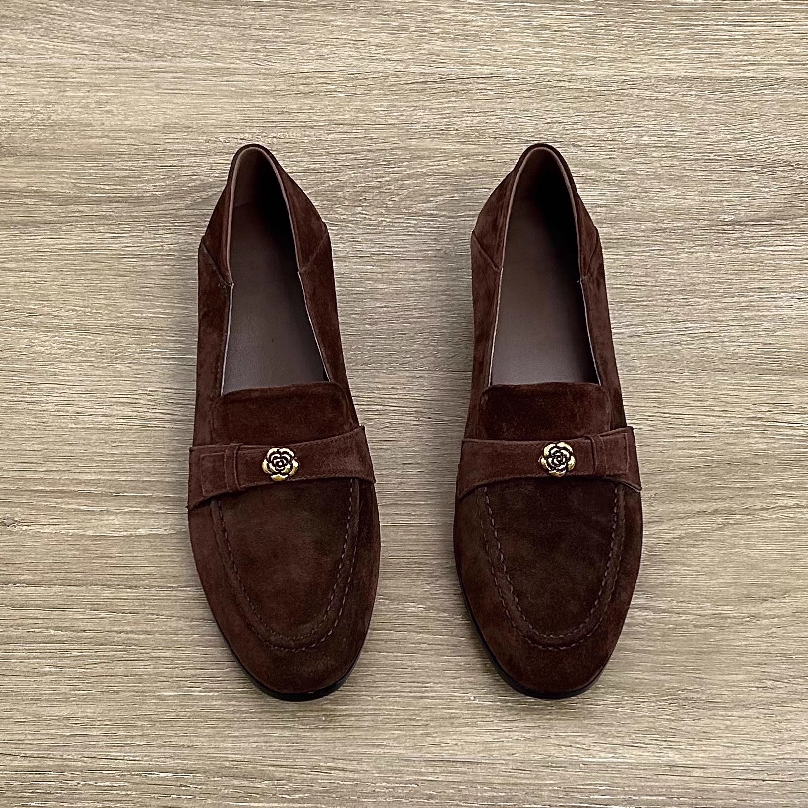 Retro French Camellia Loafers For Women foto 5