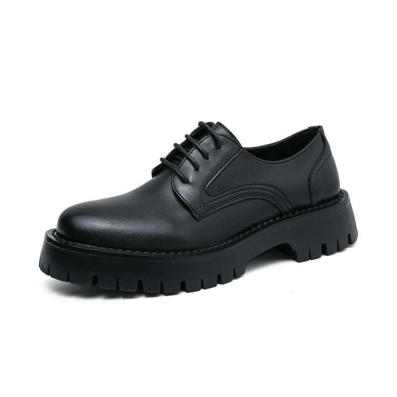 British Casual Lace Up Hair Stylist Platform Height Increasing Low Top Work Shoes foto 4