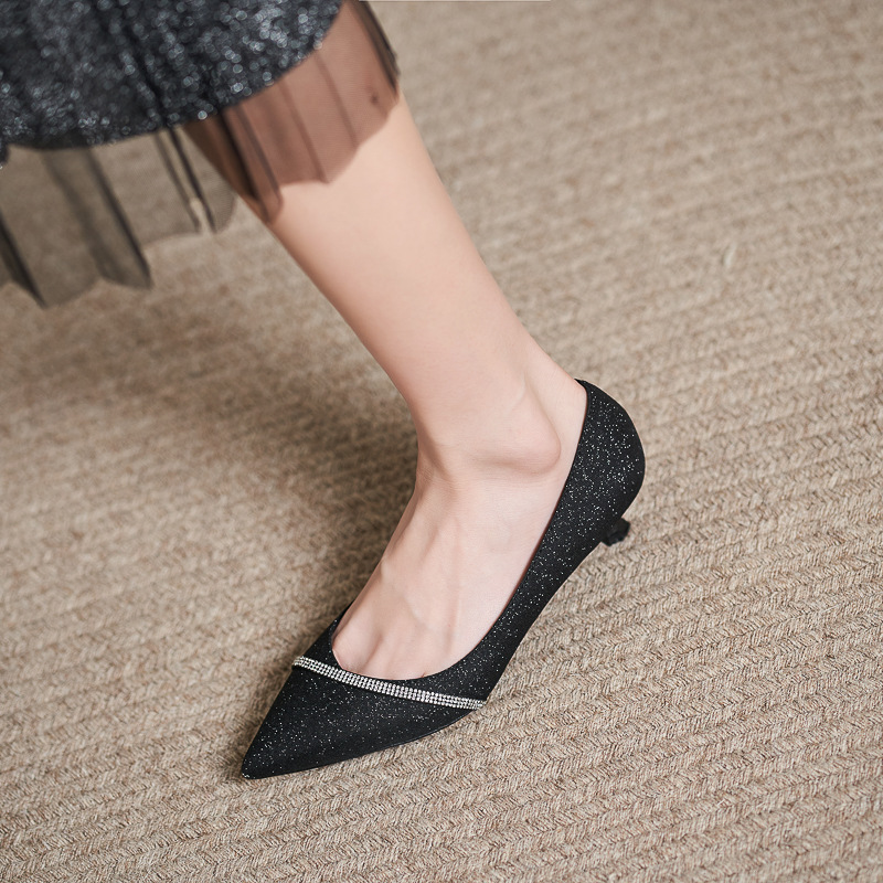 French Style Sequined High Heels Dress foto 2