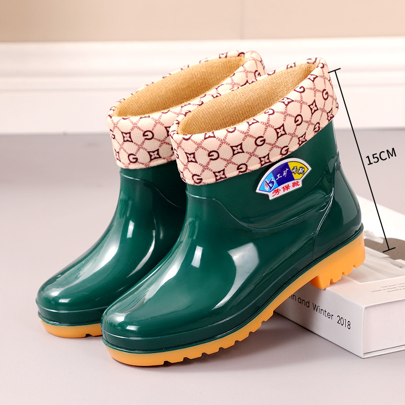Ladies' Short Thermal Waterproof Non-slip Rain Boots foto 2