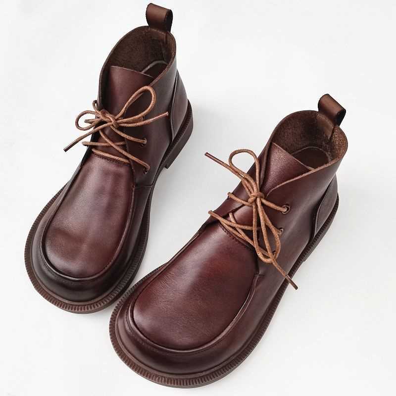 Big Toe Ankle Boots Pure Leather High-top Women's Shoes foto 2