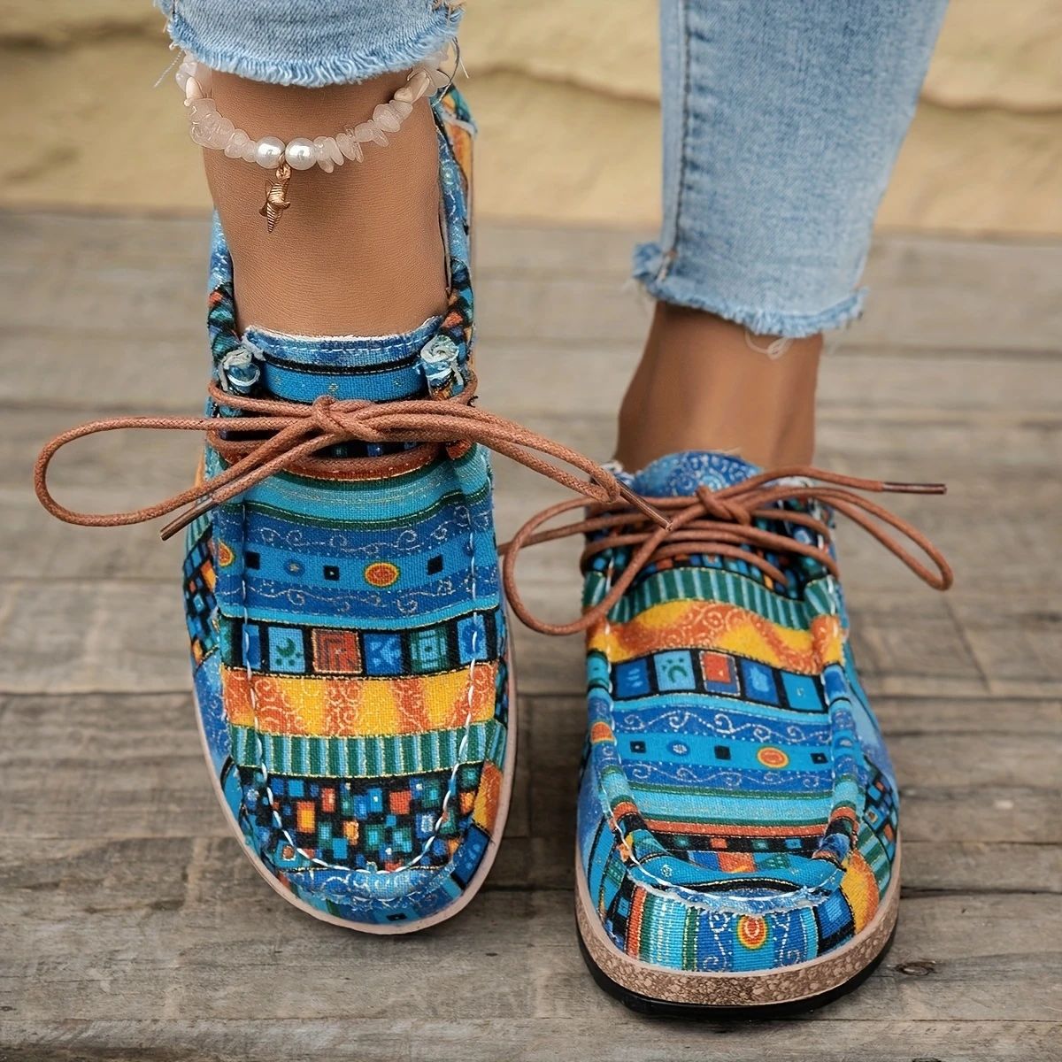 Thick-soled Large-size Colorful Casual Ethnic Retro Sneakers foto 5
