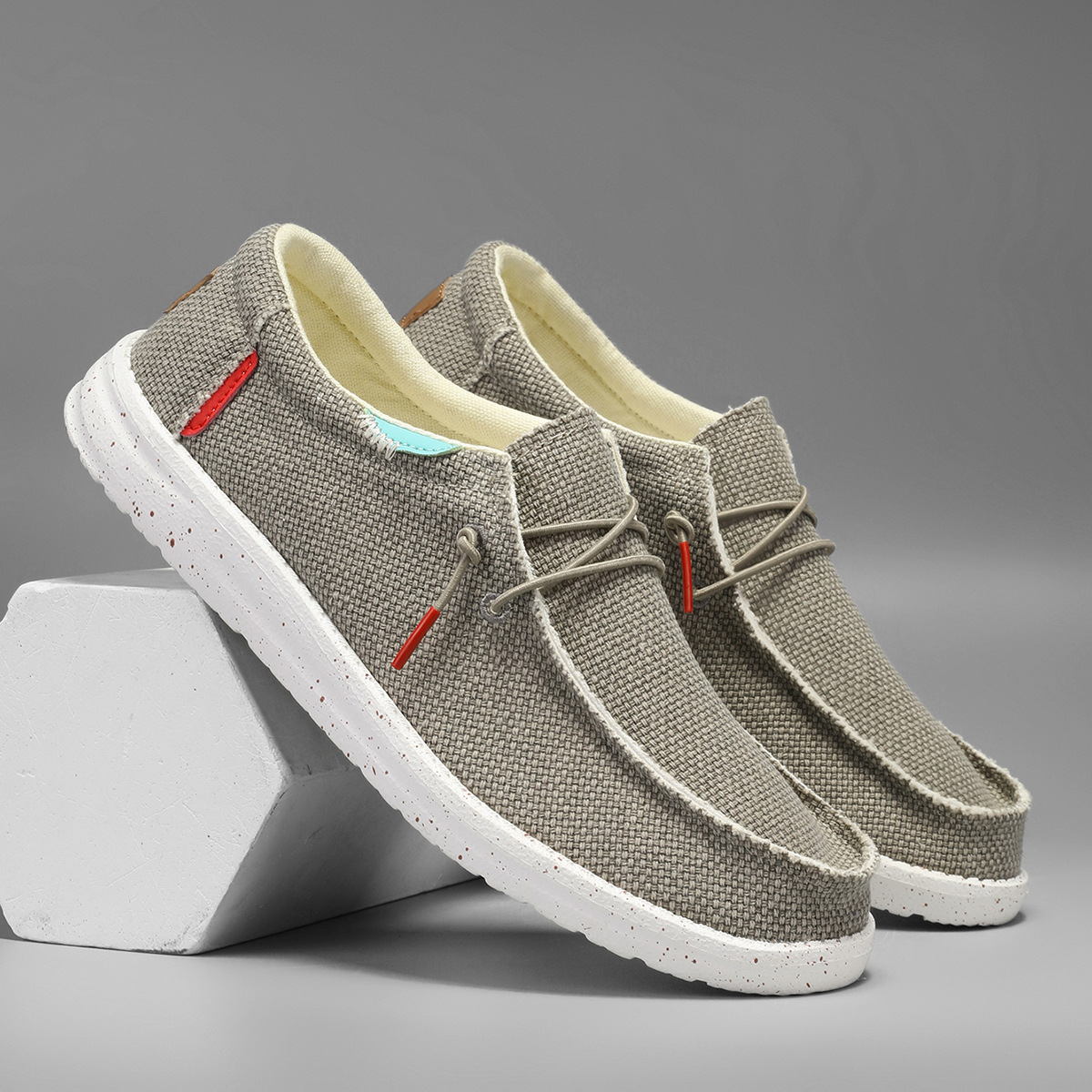 Autumn Men's Laceless Canvas Shoes Plus Size Breathable foto 2