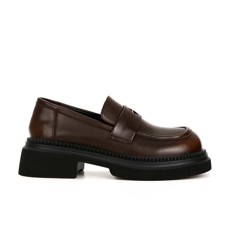 British Style Retro Rub Colored Thick Bottom Loafers foto 3