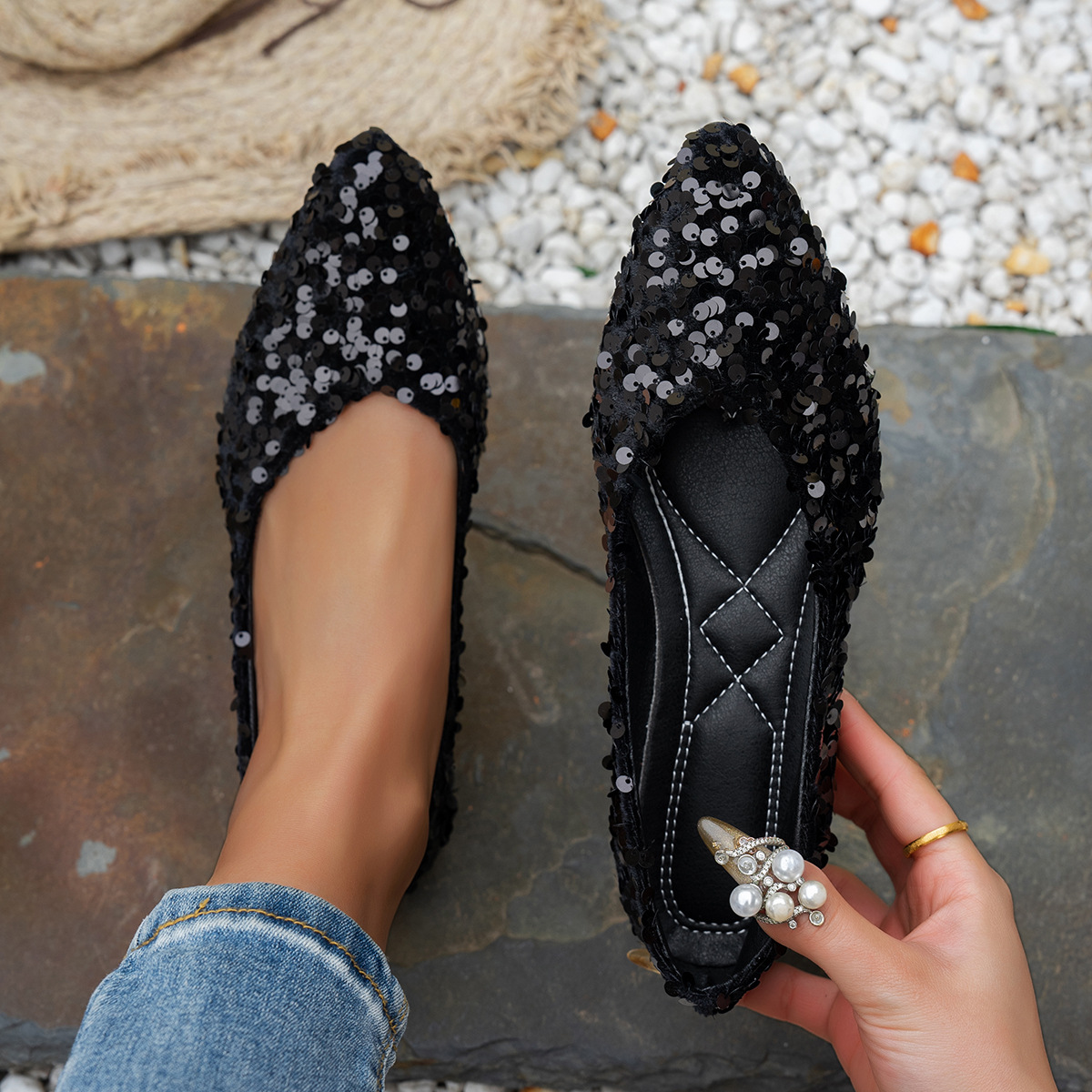 Pointed-toe, Shallow-mouth, Flat-soled Casual Women's Shoes foto 2