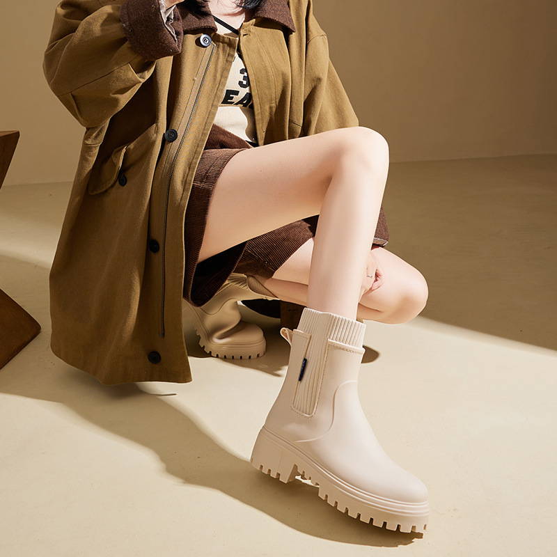 Women's Elastic-waist Rain Boots Mid- To Low-cut foto 5