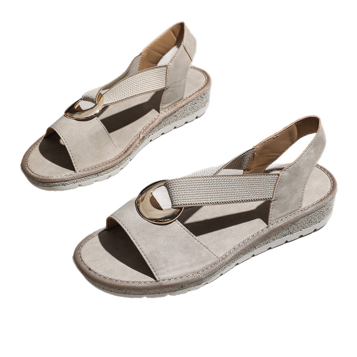 Metal Buckle Hemp Rope Fish-mouth Sandals Women's foto 5