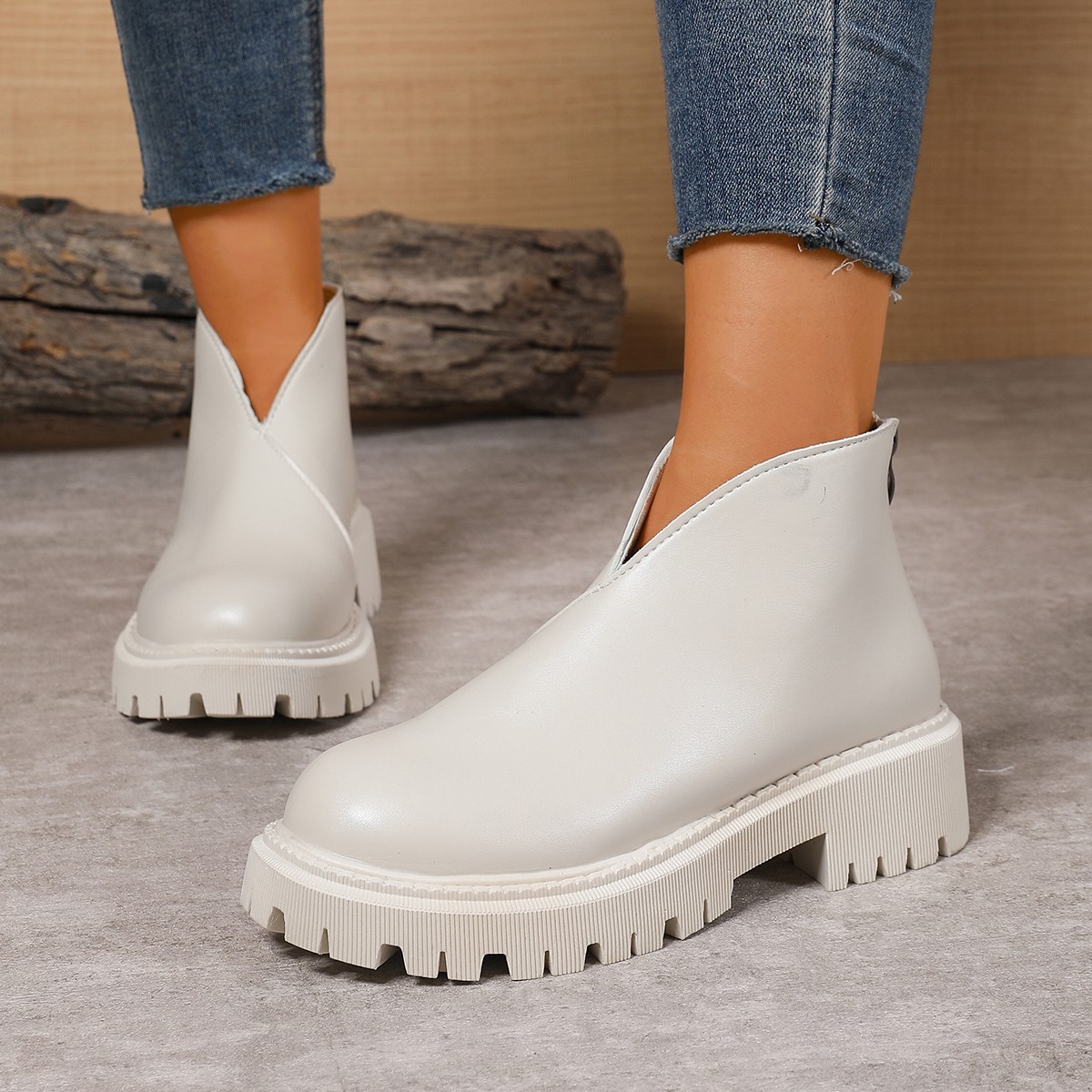 Arrival Women's Plus-size Chunky-heeled High-heeled Ankle Boots foto 5