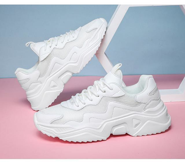 Couple Mesh Breathable Clunky Sneakers Plus Size foto 2