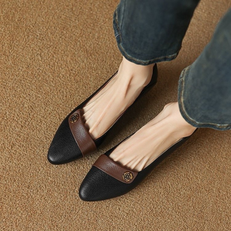 Spring New Comfort Pointed-toe Soft Bottom Versatile Color Matching Women's Shoes foto 2