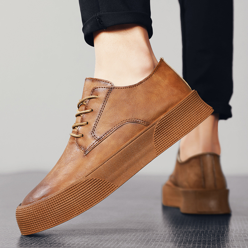 Lace-up Platform Korean Casual Shoes Retro Men's Shoes Board Shoes foto 5