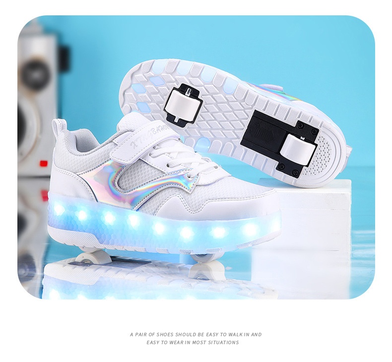 Mesh Heelys Double-wheeled Boys And Girls Skate Shoes foto 5