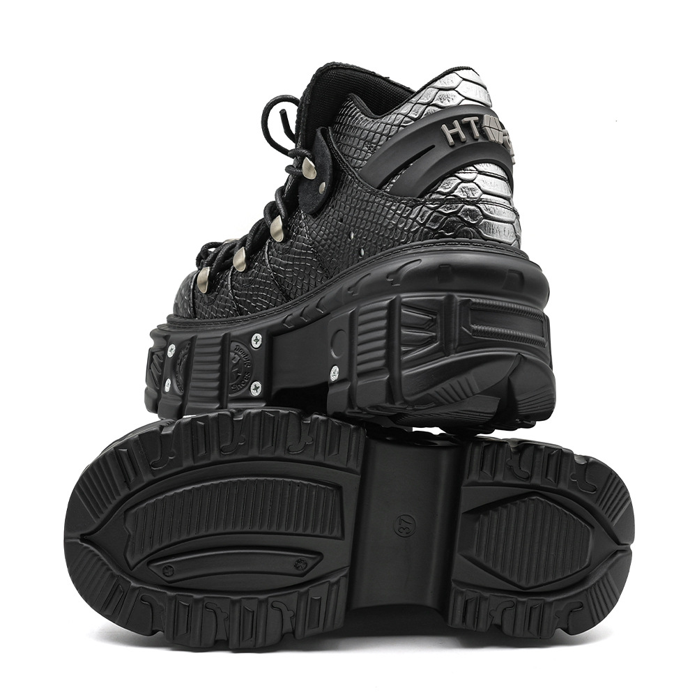 Chunky-sole Punk-style Platform Tank Boots For Women foto 3