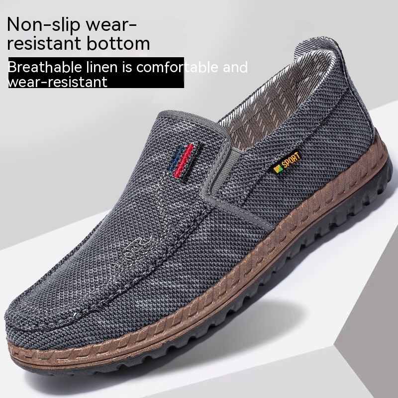 Men's Breathable Canvas Shoes Soft Bottom Non-slip foto 2