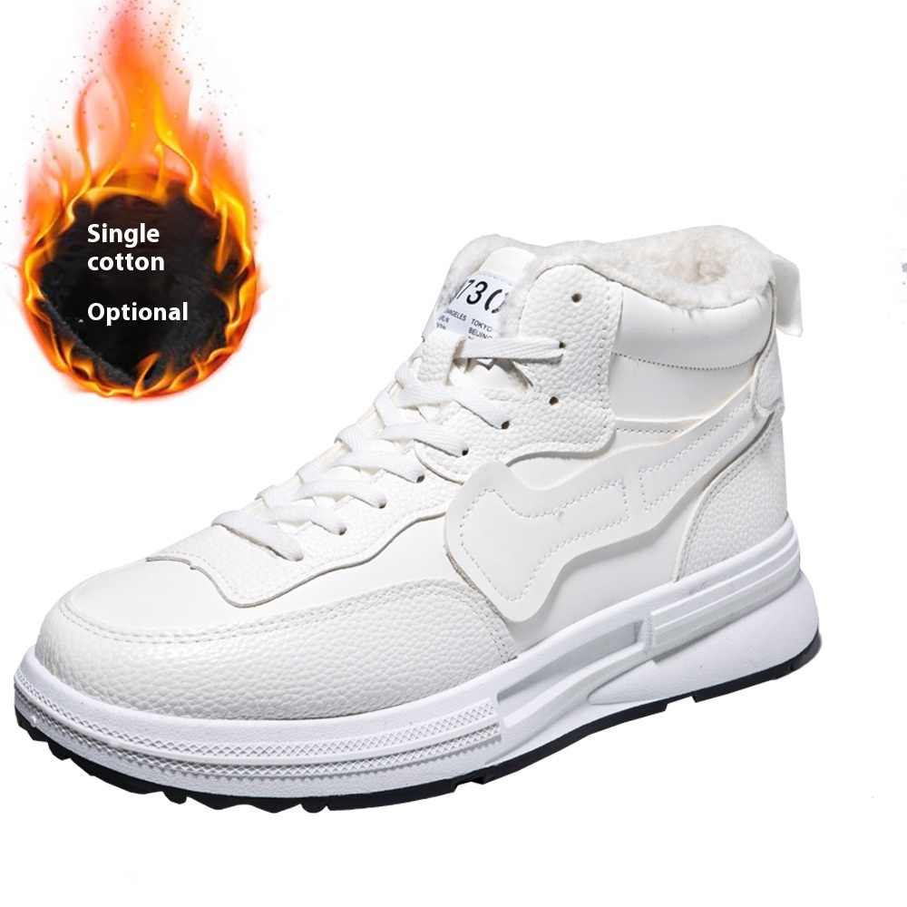 Men's Fleece-lined Warm Leisure Comfortable White Shoes foto 3