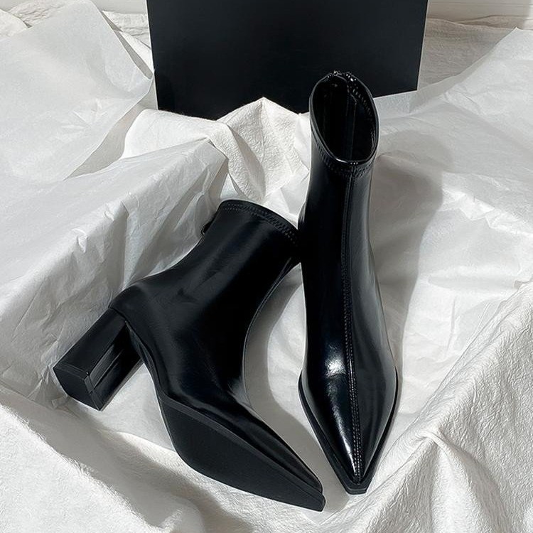 Women's Retro Soft Leather Ankle Boots With Back Zip foto 3