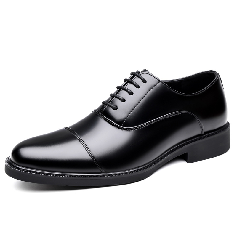 Business Oxford Dress Three-eyelet Design Men's Genuine British-style Leather Shoes foto 2