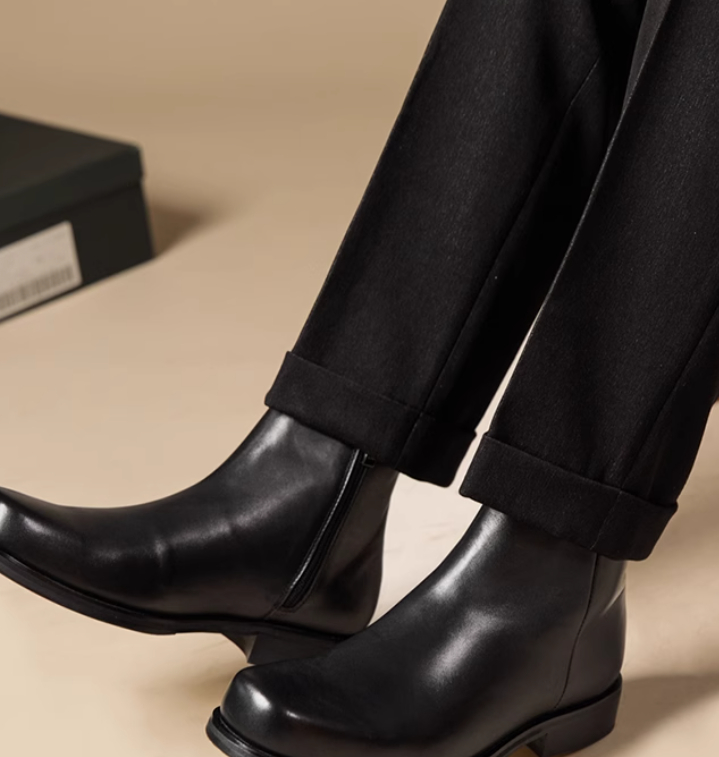 Men's Leather Shoes High-top Casual foto 5