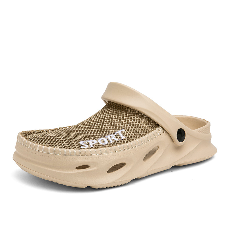 Mesh Sandals Half Pack Casual Bird's Nest Hole Shoes Men's Beach Lazy Half Slippers Plus Size foto 2