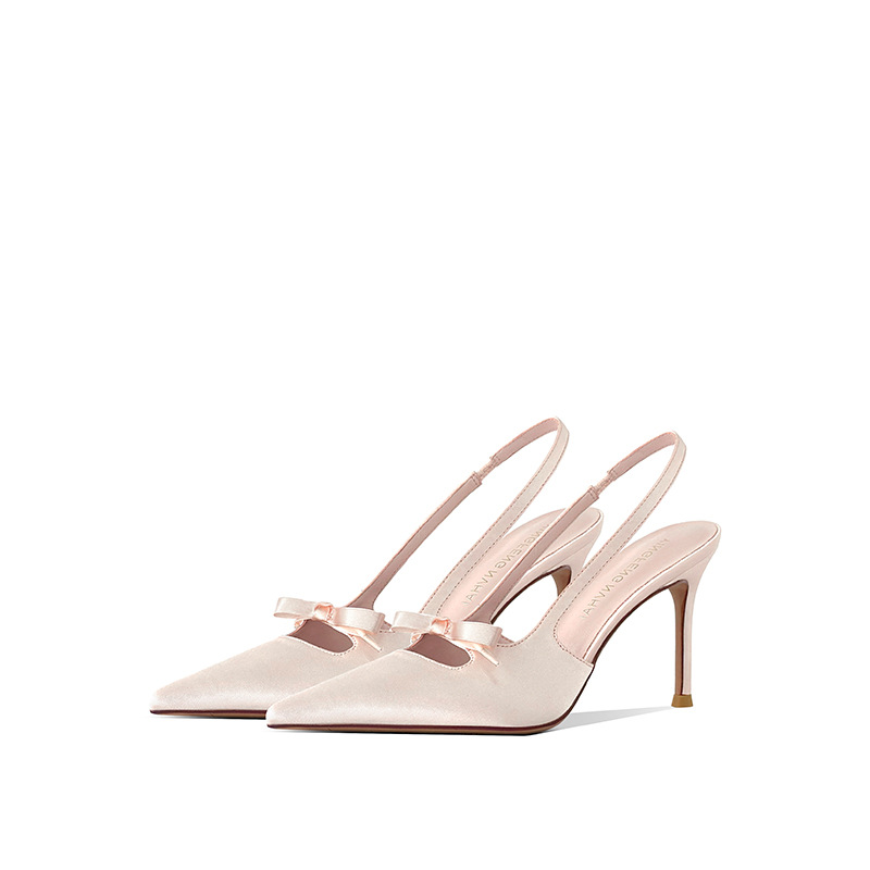 Womens Hollow-out Bow High Heels foto 3