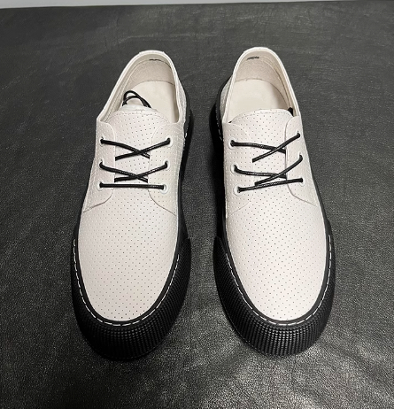 Breathable Comfortable Casual Shoes Soft Leather White Shoes foto 4