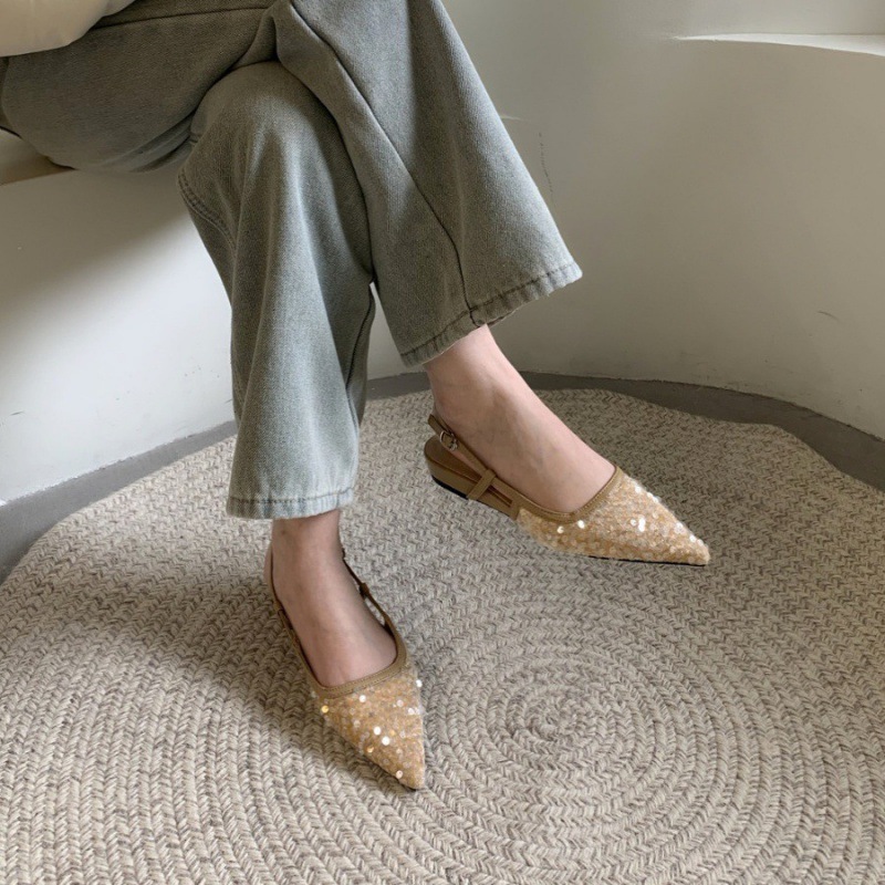 Womens Silver Sequin French-style Pumps For Outdoor Wear foto 4