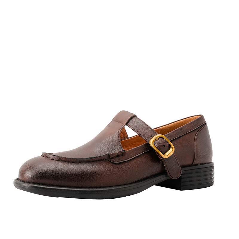 Women's Fashion Retro Leather Mary Jane Shoes foto 5