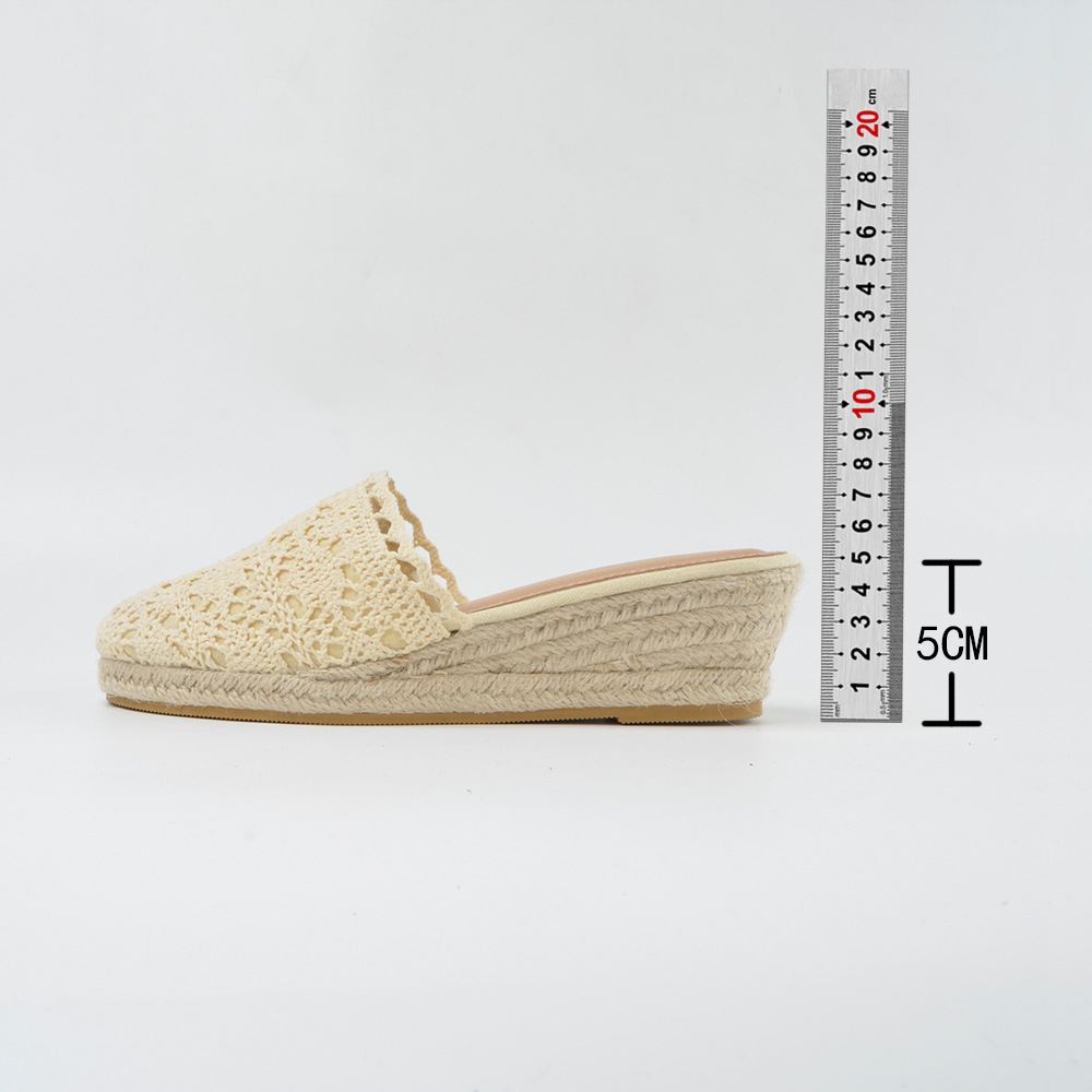 Straw Woven Wedge Sandals Women's Spring And Summer Platform foto 5