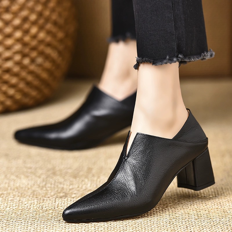 Deep-toe High-heeled Pointed-toe Mid-heel Shoes Springautumn New Style foto 5