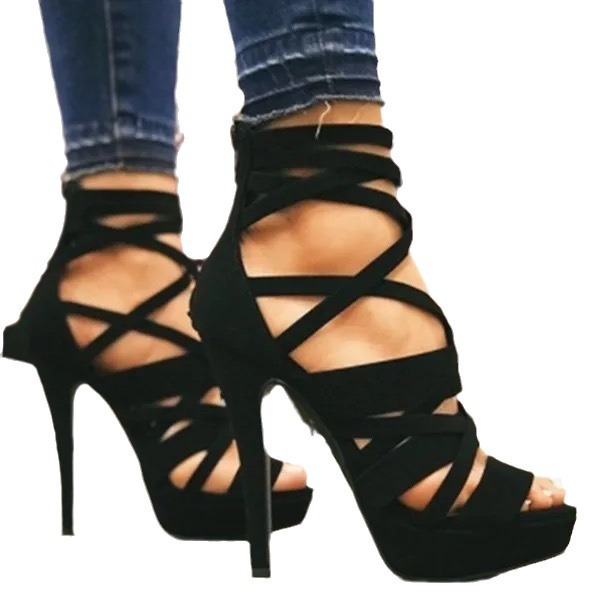 Plus-size Vintage High-heeled Sandals For Women foto 4