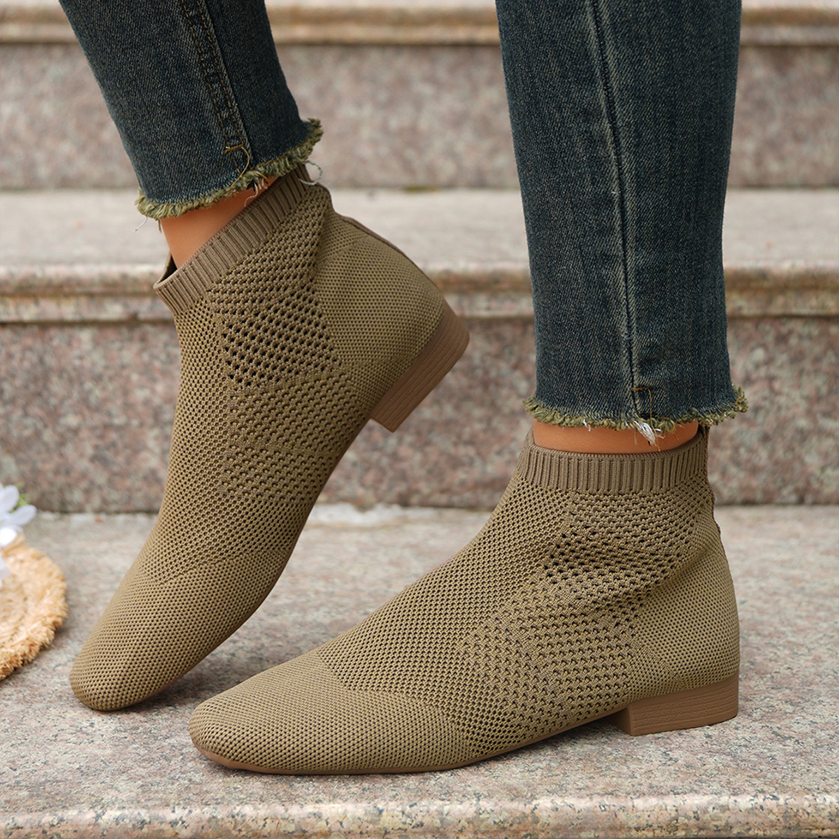 Plus Size Women's Boots Middle Tube Pointed Ankle Boots foto 4