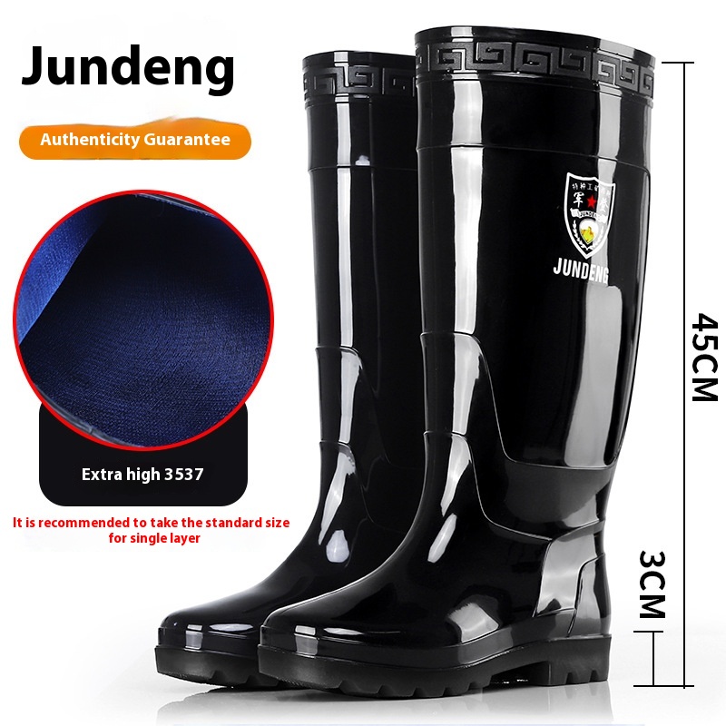 Rain Boots Men's Over The Knee Stockings High Tube Rubber Shoes foto 4