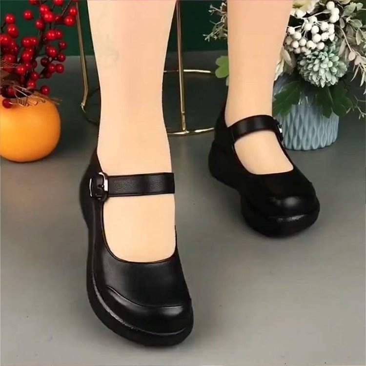 Women's Soft Leather Thick-soled Low-cut Shoes foto 3