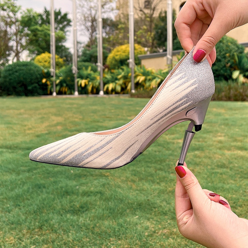 SpringSummer New Shallow Pointed Toe Stiletto Heels With Adjustable Heel foto 3
