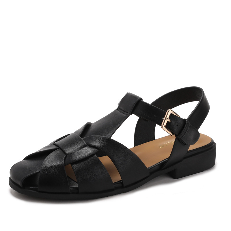 Baotou Woven Piggyback Strap Vintage Sandals New Style foto 2