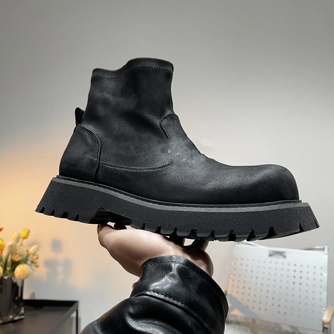 Genuine Leather Shoes Men's Retro Distressed Suede Chelsea Boots foto 5