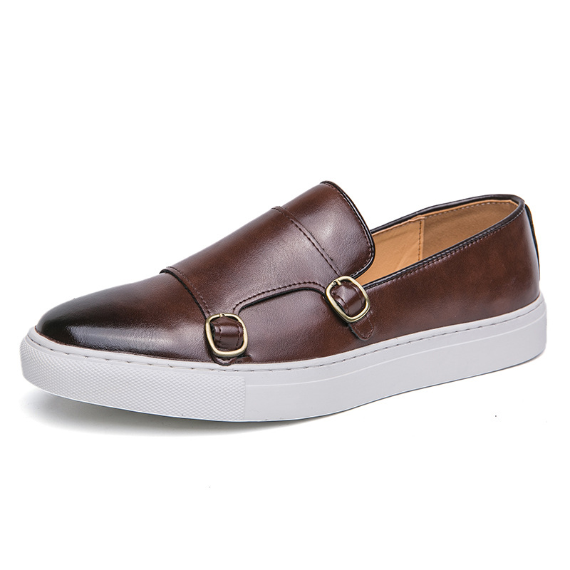 Men's Fashion Casual Double Buckle Leather Shoes foto 2
