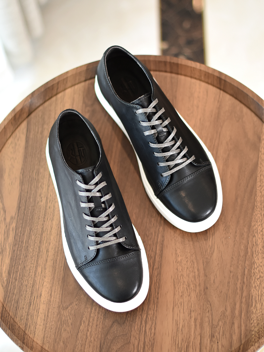 Men's Handmade First-grain Horse Leather Distressed Casual Shoes foto 4