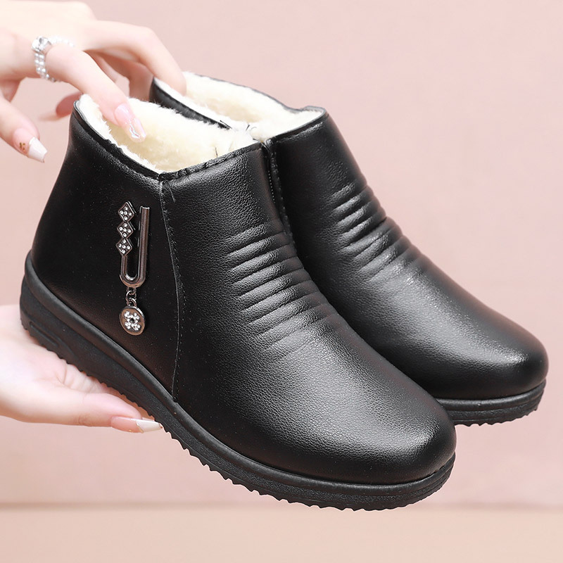 Winter Mom Shoes Elderly Cotton Shoes Soft Sole Warm foto 3