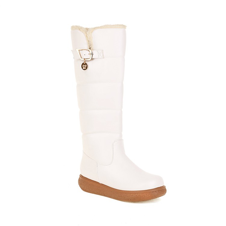 Womens Fleece-Lined Solid-Color Minimalist High Boots foto 3