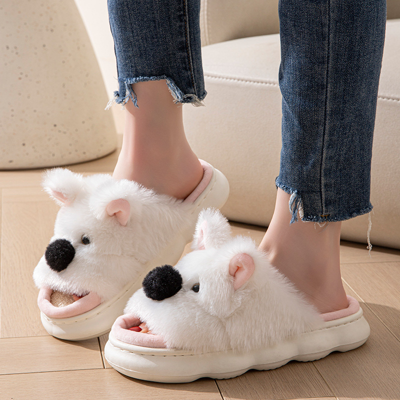 Linen Slippers For Women, Indoor Home Thick Sole Cartoon foto 3