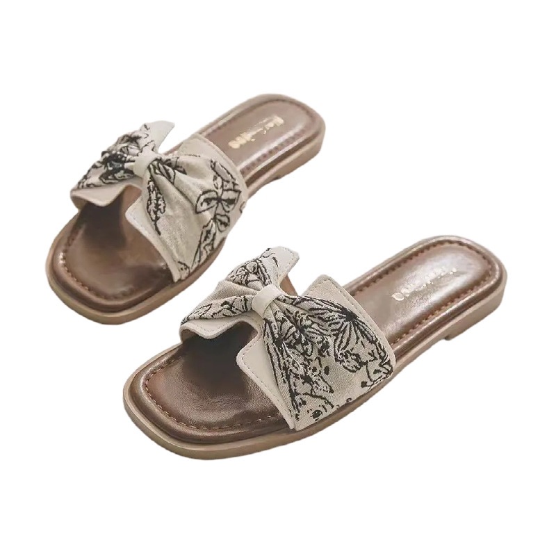 Fashionable National Style Flat With Skirt French Beach Outdoor Comfortable Slippers foto 3