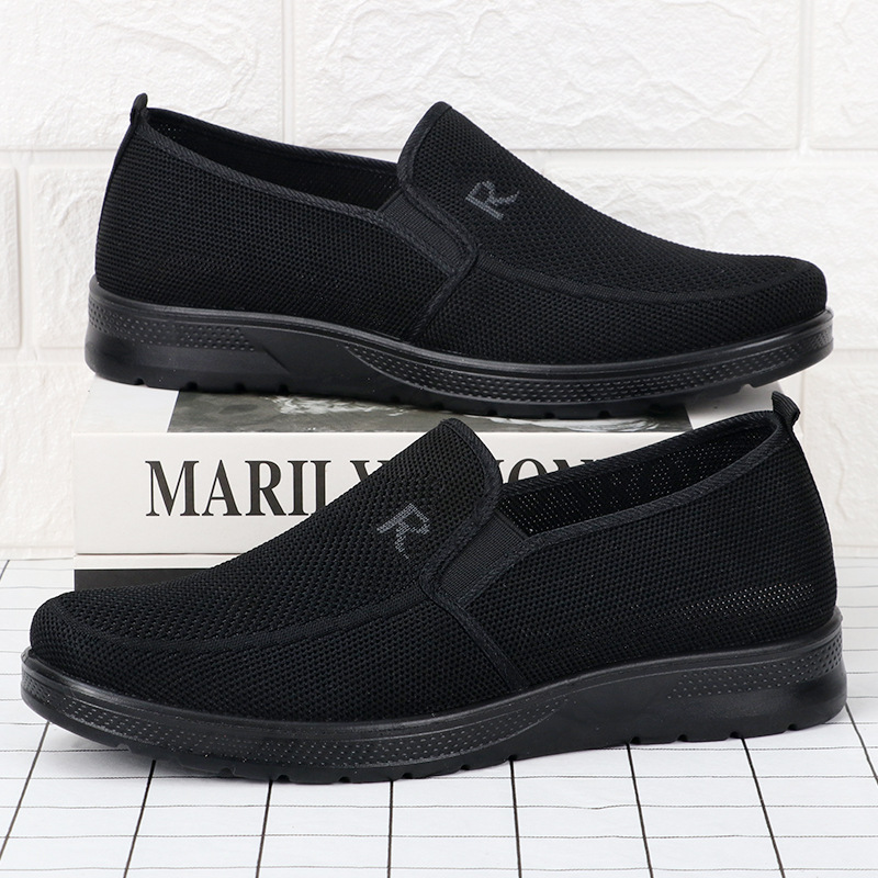 Polyurethane Men's Flying Woven Shoes Slip-on Soft Bottom foto 5