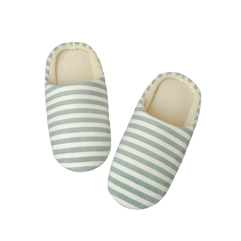 Softsoled Ultrasoft Velvet Cotton Slippers Striped Indoor Floor And Home Cotton Slippers foto 3