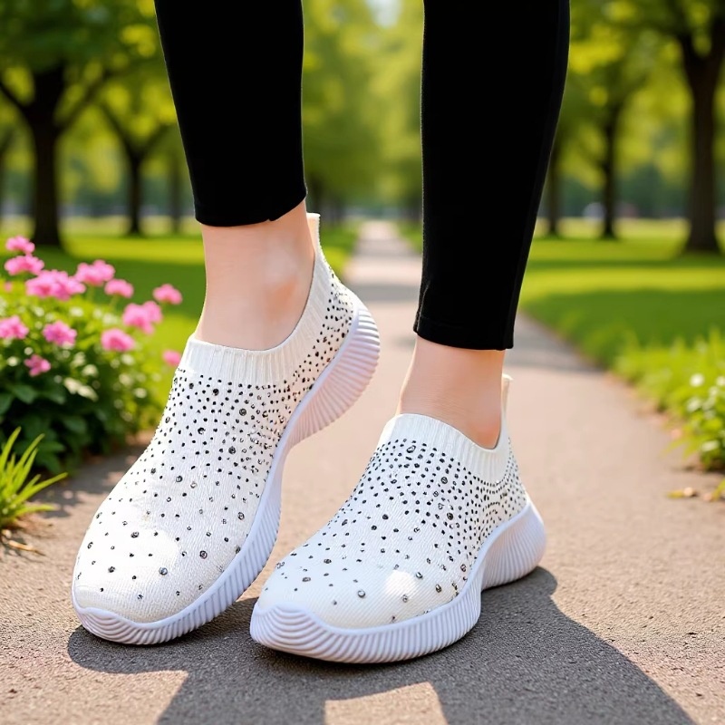 Plus-size Lightweight MD-soled Flyknit Stretchy Casual Shoes foto 3