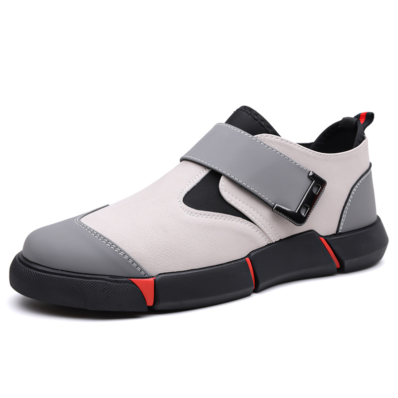 Men's Casual Leather Shoes Comfortable Slip-on Low-top Velcro Non-slip Flat Heel Shock Absorption foto 5